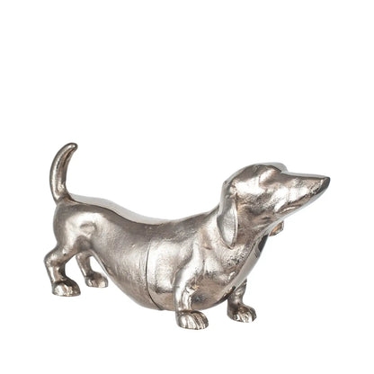 Silver Sausage Dog Bookends – Click Style