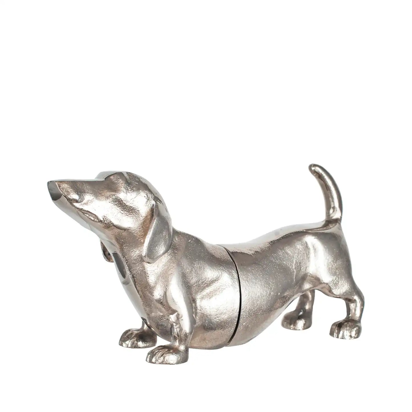 Silver Sausage Dog Bookends – Click Style