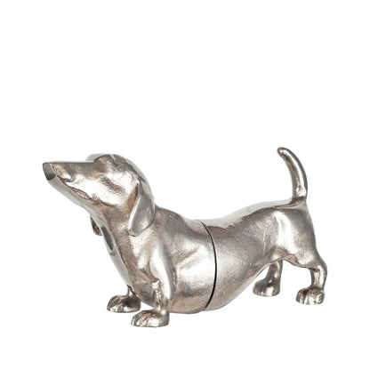 Silver Sausage Dog Bookends – Click Style