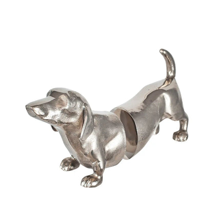 Silver Sausage Dog Bookends – Click Style