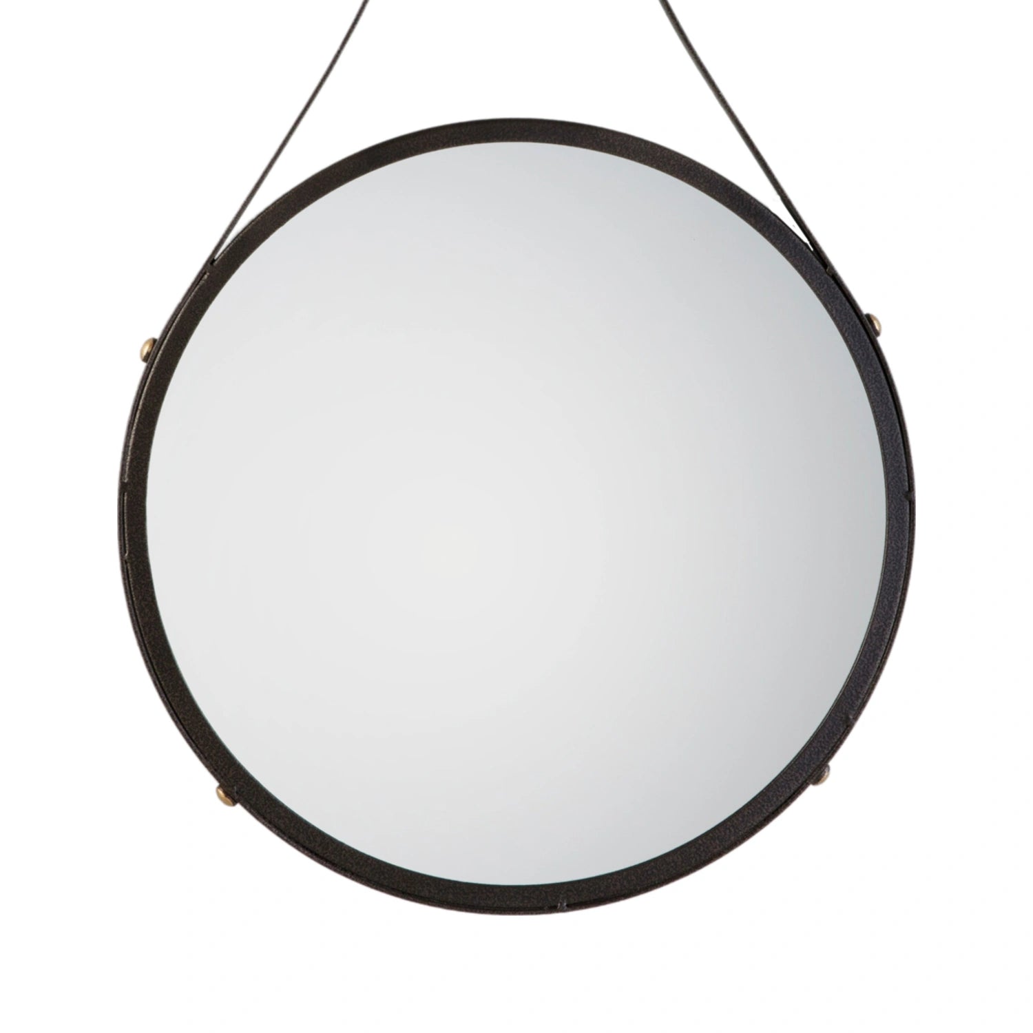 Small Industrial Round Hanging Effect Aged Bronze Wall Mirror 73.5x41x2cm – Click Style