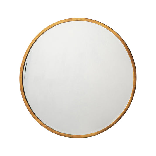 Small Minimalistic Round Antique Gold Wall Mirror with Bevelled Glass 60x2cm – Click Style
