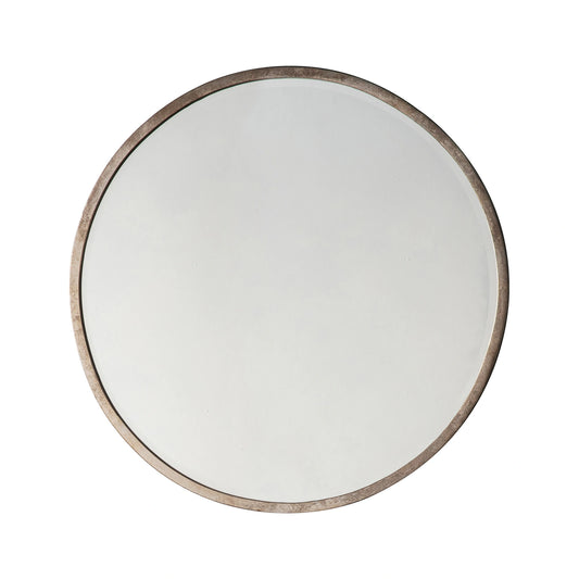 Small Minimalistic Round Antique Silver Wall Mirror 60x2cm – Click Style