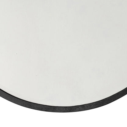 Small Minimalistic Round Black Wall Mirror 60x2cm – Click Style