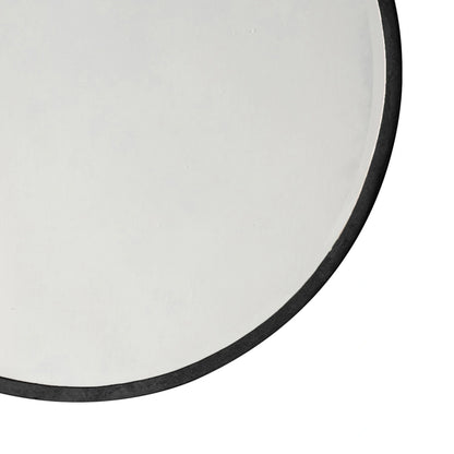 Small Minimalistic Round Black Wall Mirror 60x2cm – Click Style