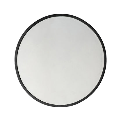 Small Minimalistic Round Black Wall Mirror 60x2cm – Click Style