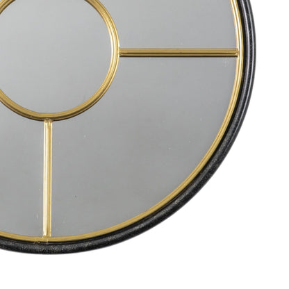 Small Round Black & Gold Window Wall Mirror 60x3cm – Click Style