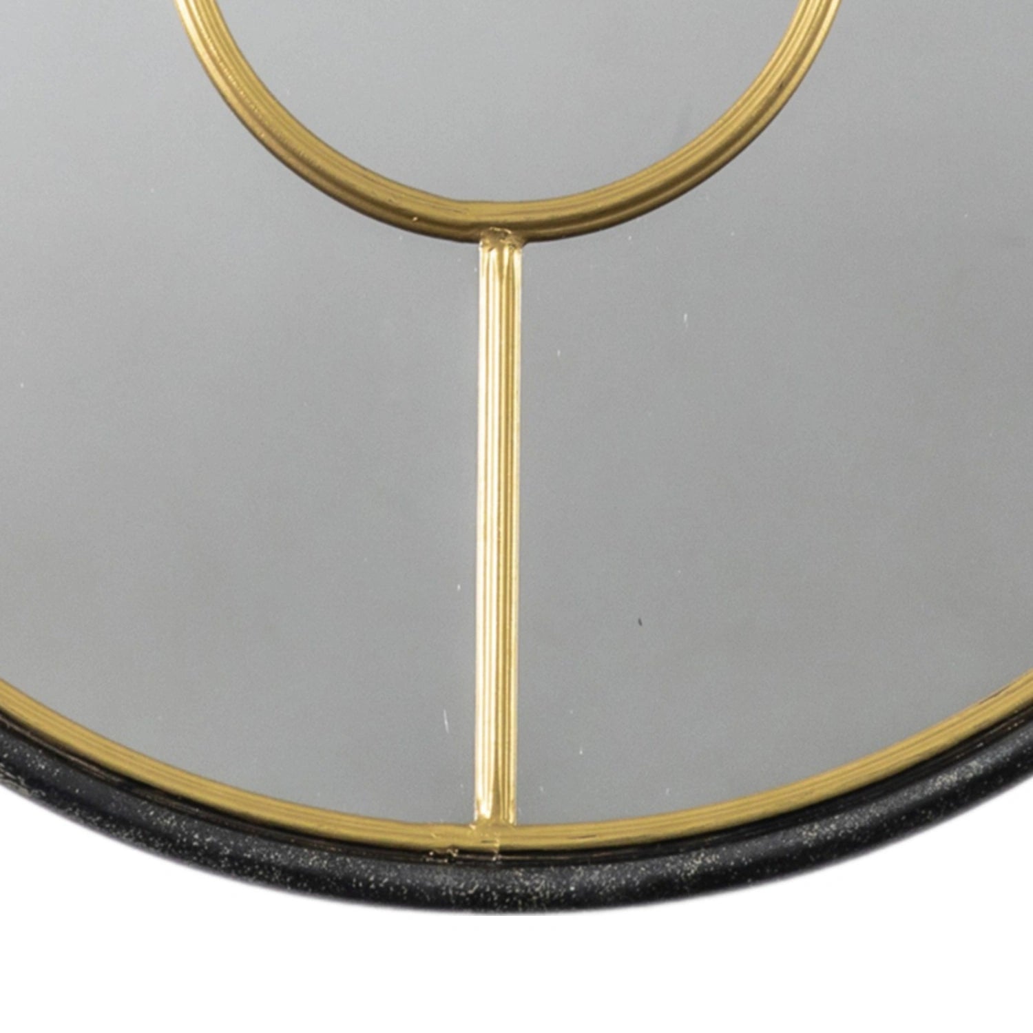 Small Round Black & Gold Window Wall Mirror 60x3cm – Click Style