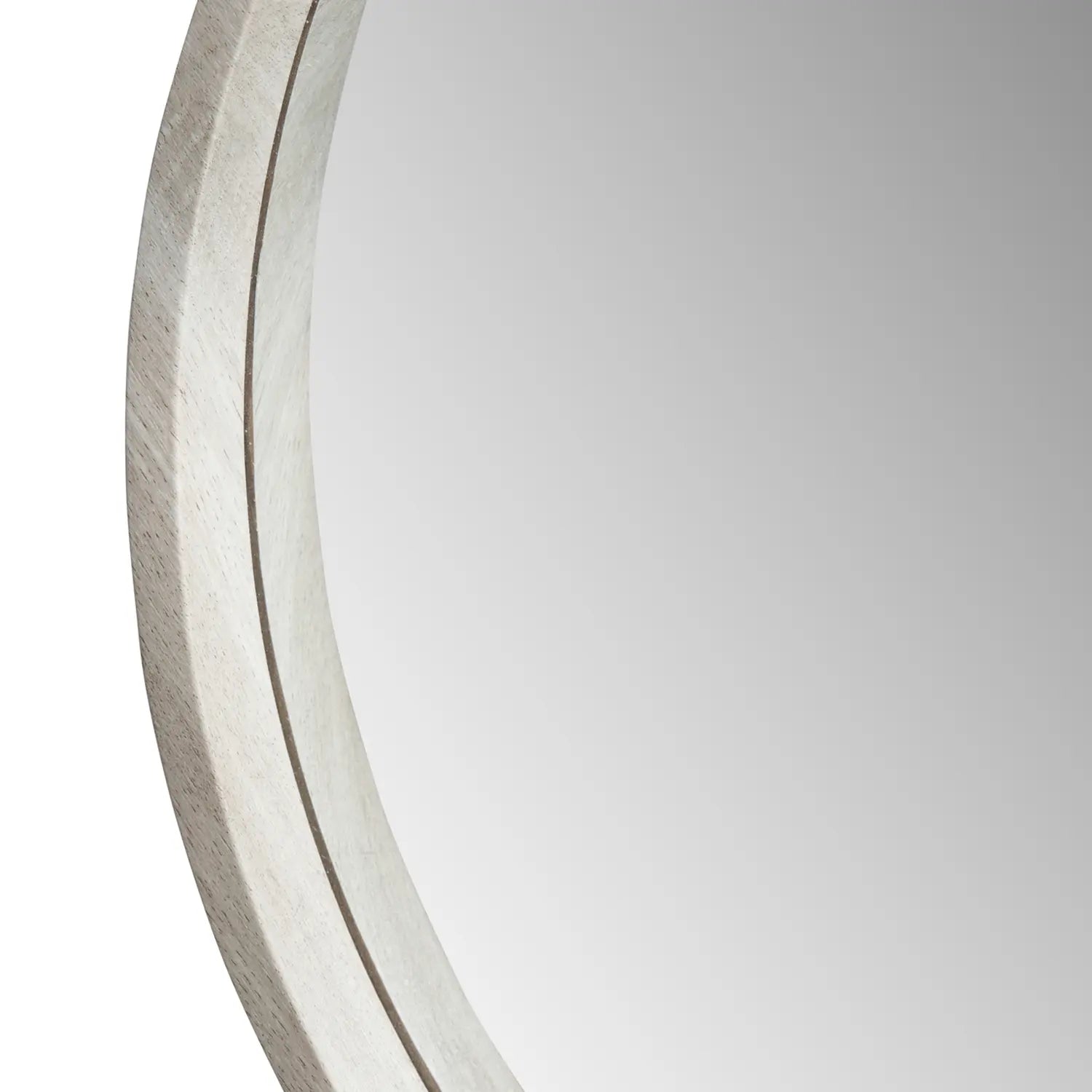 Small Round Light Grey Wood Thin Deep Framed Wall Mirror 56x56x5cm – Click Style