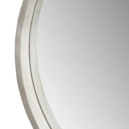 Small Round Light Grey Wood Thin Deep Framed Wall Mirror 56x56x5cm – Click Style