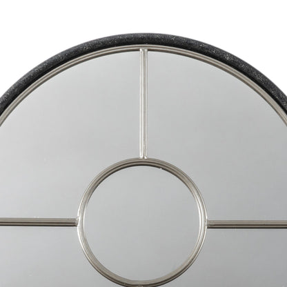 Small Round Silver Window Wall Mirror 60x3cm – Click Style