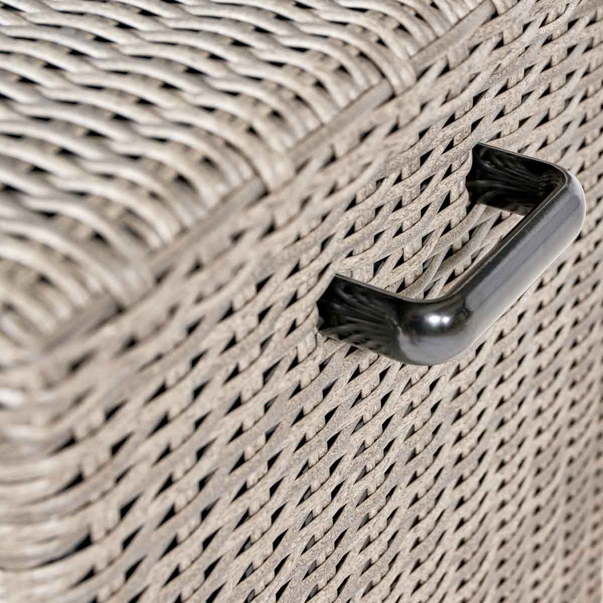 Small Slate Grey Rattan Effect Garden Cushion Storage Box – Click Style