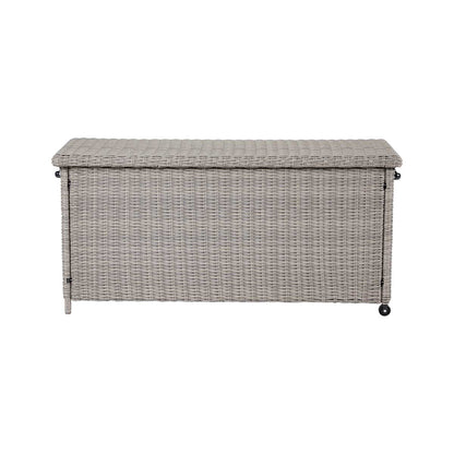 Small Slate Grey Rattan Effect Garden Cushion Storage Box – Click Style