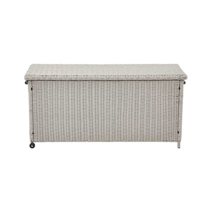 Small Stone Grey Rattan Effect Garden Cushion Storage Box – Click Style