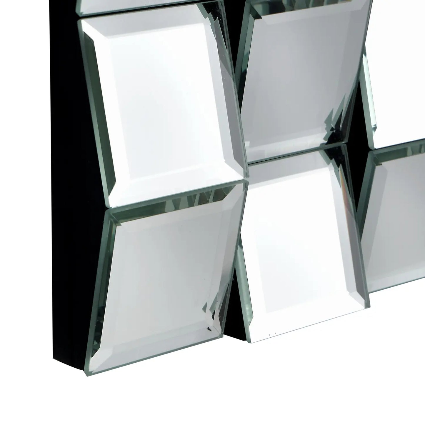 Square Mirrored Glass Tile Framed Wall Mirror 65x65x4cm – Click Style