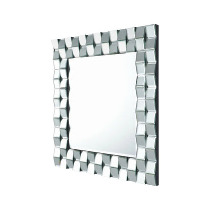 Square Mirrored Glass Tile Framed Wall Mirror 65x65x4cm – Click Style