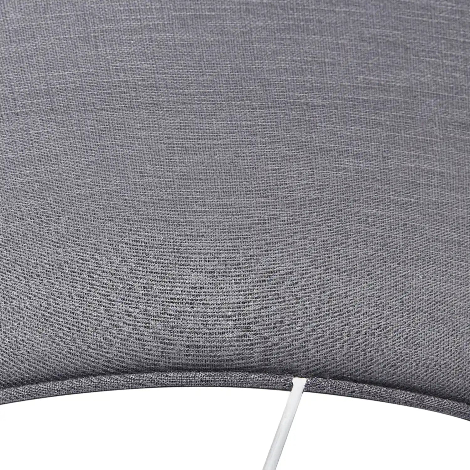 Steel Grey Linen Self Lined Drum Lampshade 30cm/12in – Click Style