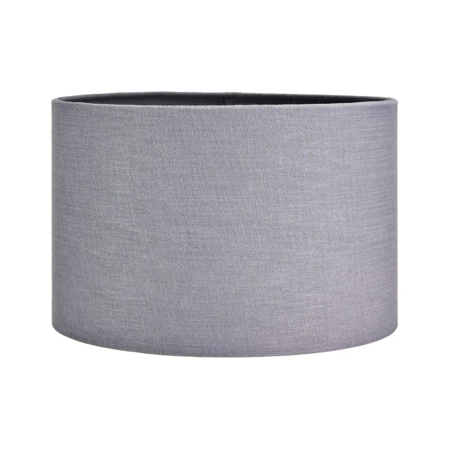 Steel Grey Linen Self Lined Drum Lampshade 30cm/12in – Click Style