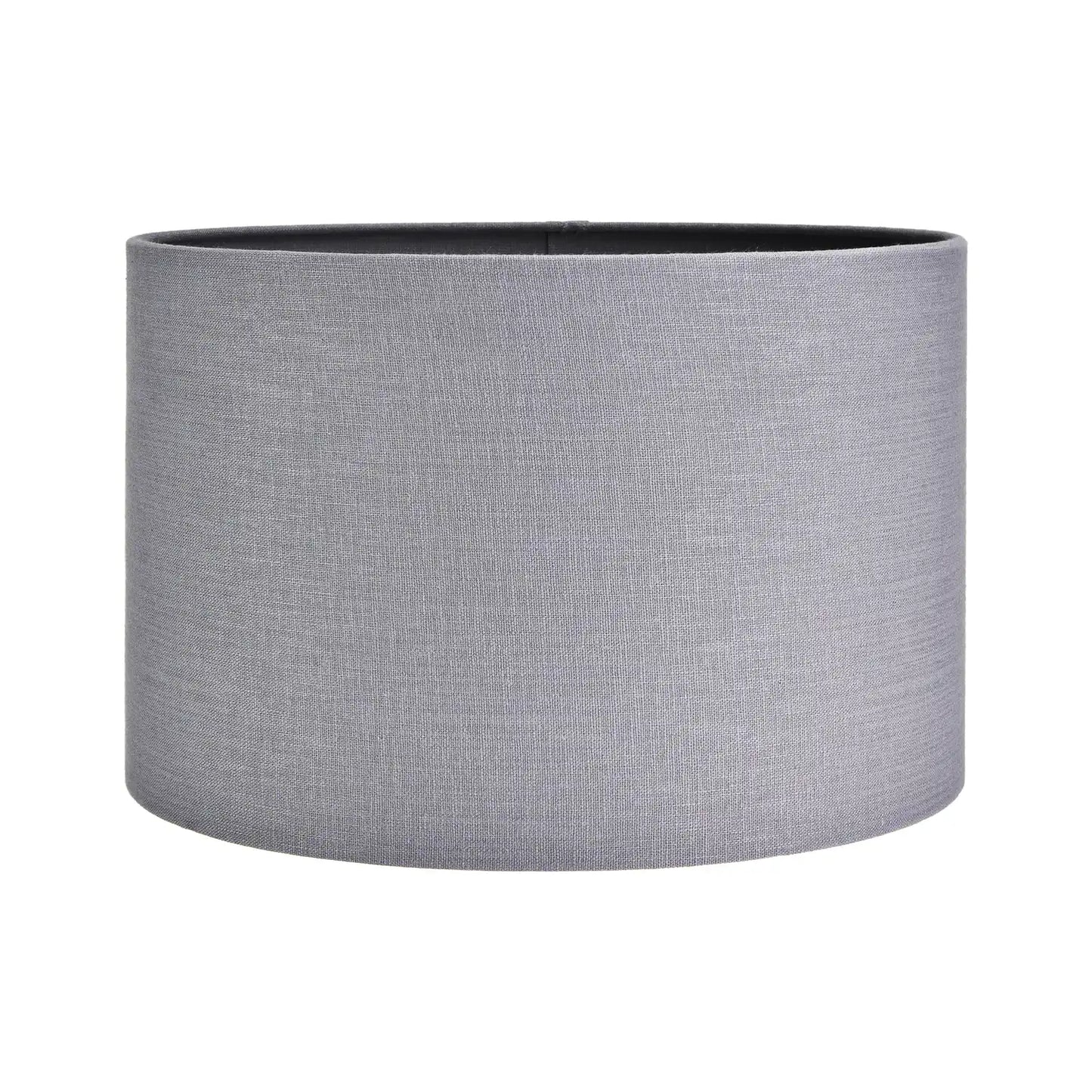 Steel Grey Linen Self Lined Drum Lampshade 35cm/14in – Click Style