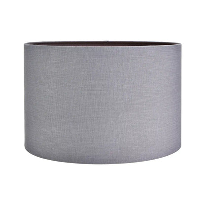 Steel Grey Linen Self Lined Drum Lampshade 40cm/16in – Click Style