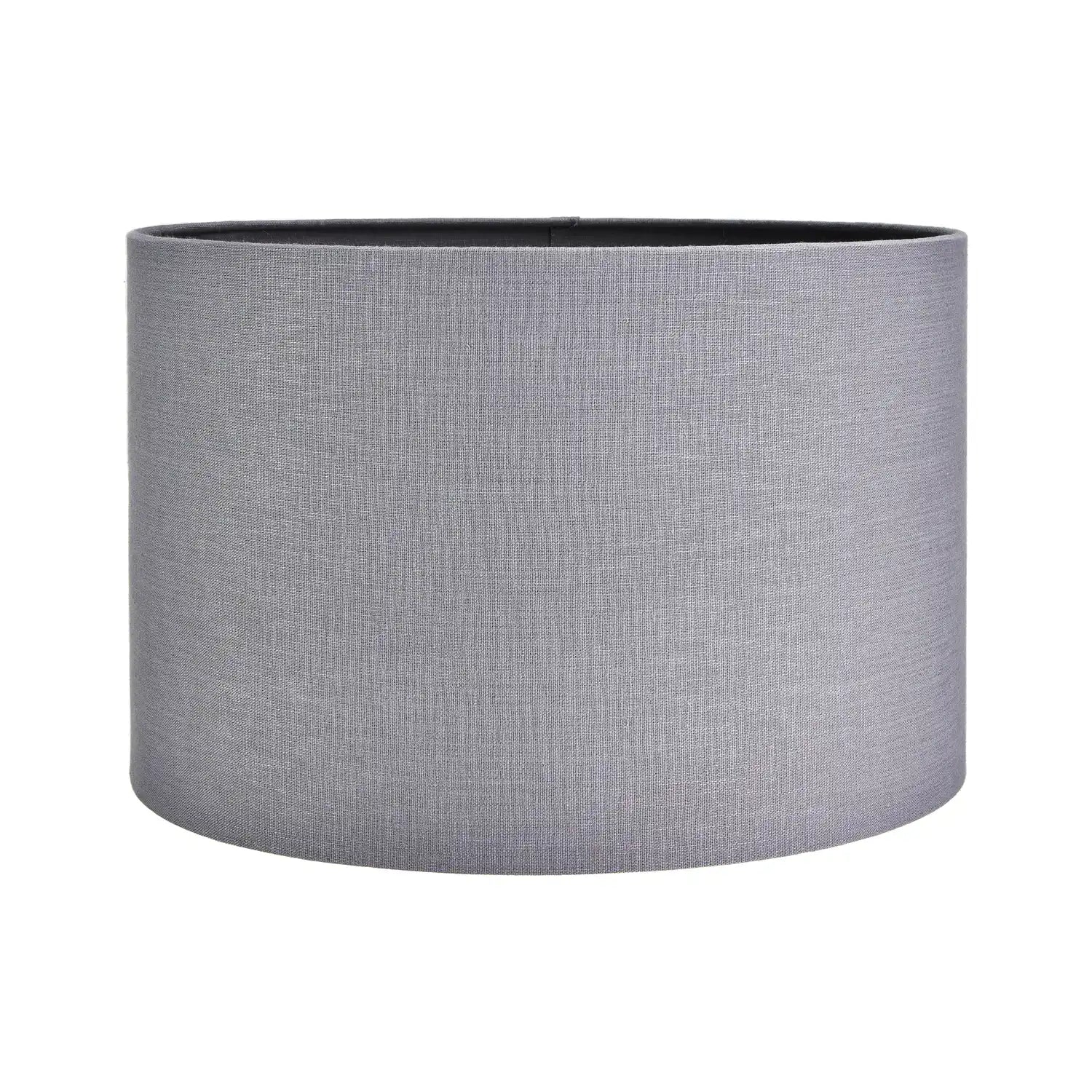 Steel Grey Linen Self Lined Drum Lampshade 40cm/16in – Click Style