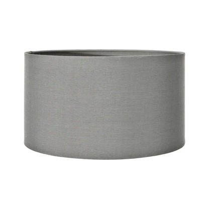 Steel Grey Polycotton Drum Lampshade 40cm/16in – Click Style