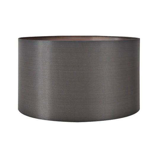 Steel Grey Silk Self Lined Drum Lampshade 35cm/14in – Click Style