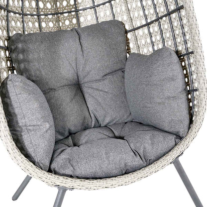 Stone Grey Rattan Effect Garden Egg Chair – Click Style