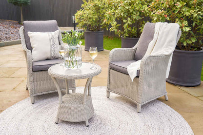 Sumatra Grey Rattan Effect Bistro Set with Ceramic Top Table – Click Style