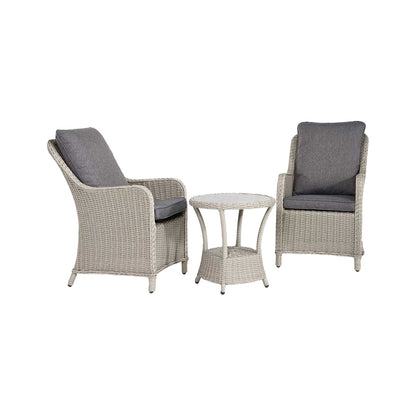 Sumatra Grey Rattan Effect Bistro Set with Ceramic Top Table – Click Style