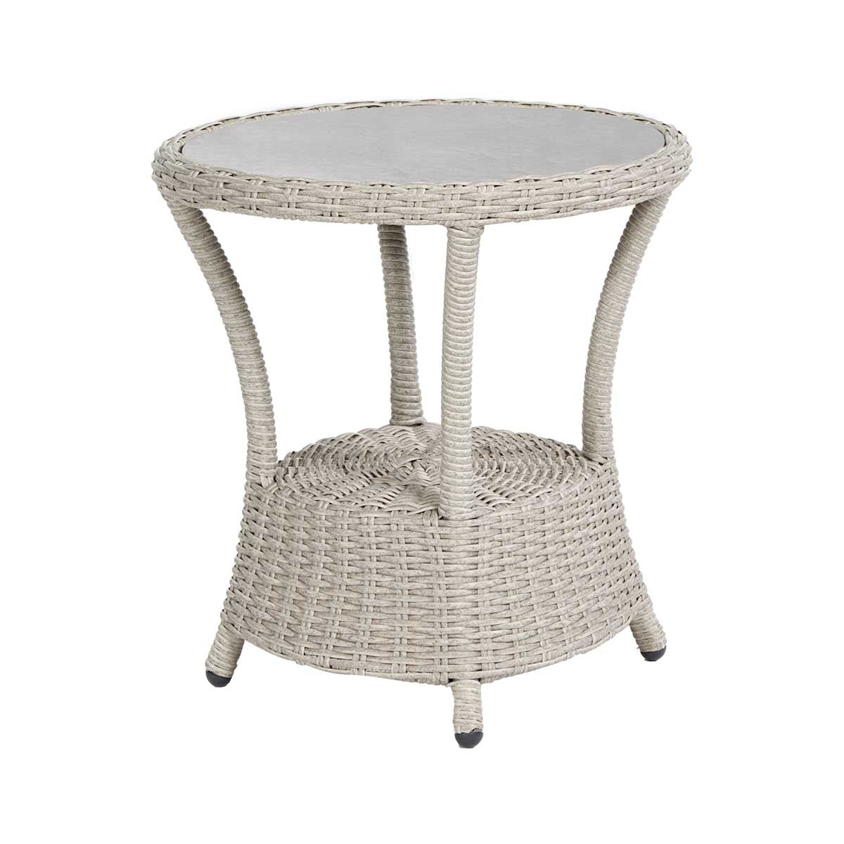 Sumatra Grey Rattan Effect Bistro Set with Ceramic Top Table – Click Style
