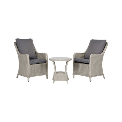 Sumatra Grey Rattan Effect Bistro Set with Ceramic Top Table – Click Style