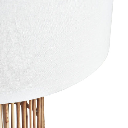 Tall Coastal Woven Coconut Midrib Table Lamp with White Jute Shade 51x30x30cm – Click Style