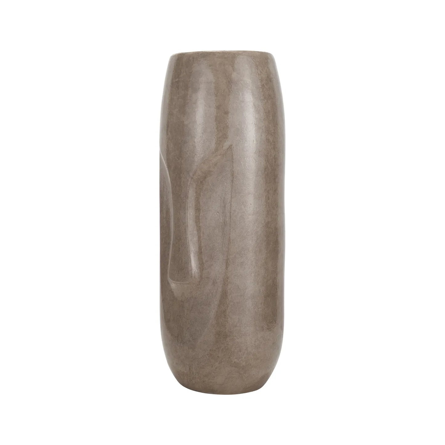 Tall Grey Modernist Abstract Face Ceramic Vase – Click Style