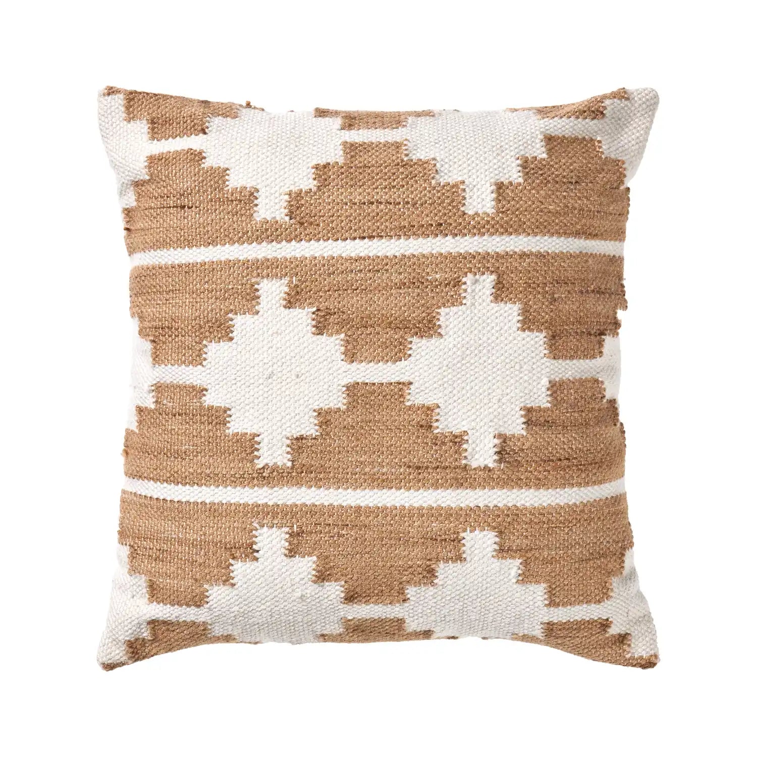 Taupe & White Aztec Inspired Outdoor Scatter Cushion 45x45cm – Click Style