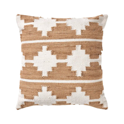 Taupe & White Aztec Inspired Outdoor Scatter Cushion 45x45cm – Click Style