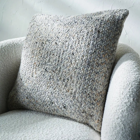 Warm Grey Rustic Weave Outdoor Scatter Cushion 45x45cm – Click Style