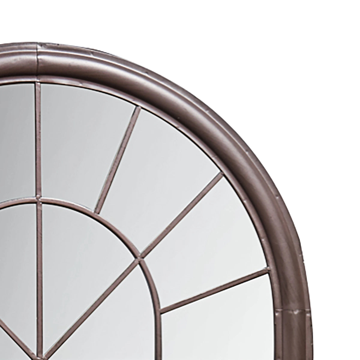 Wentworth Large Rustic Brown Arch Garden Window Mirror 131x75x4cm– Click Style