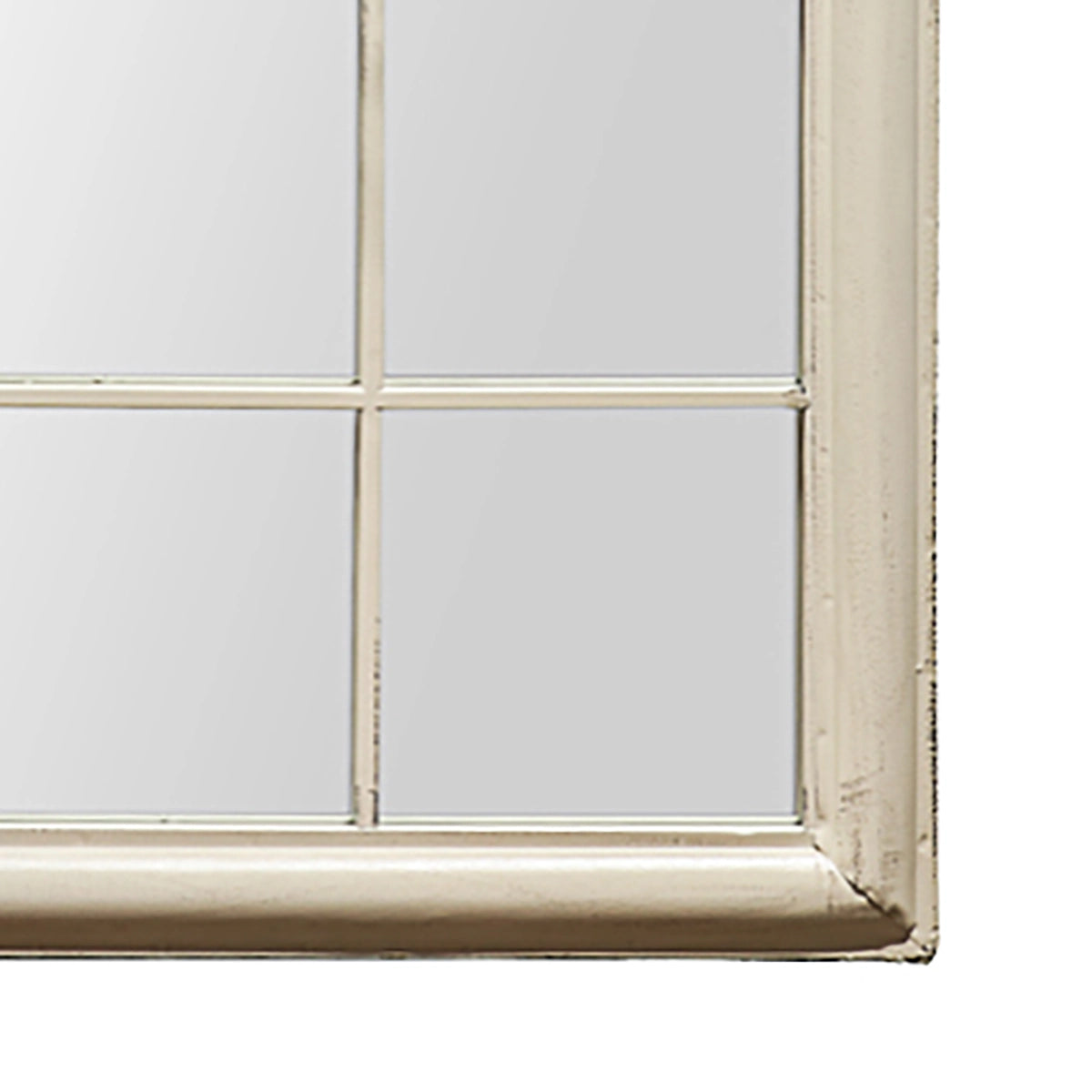 Wentworth Large Rustic White Arch Garden Window Mirror 131x75x4cm– Click Style