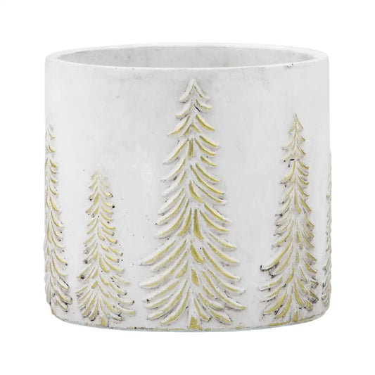White & Gold Forest Planter 14x15.5x15.5cm – Click Style