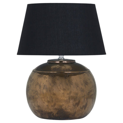 Bronze & Black Ceramic Table Lamp with Black Shade
