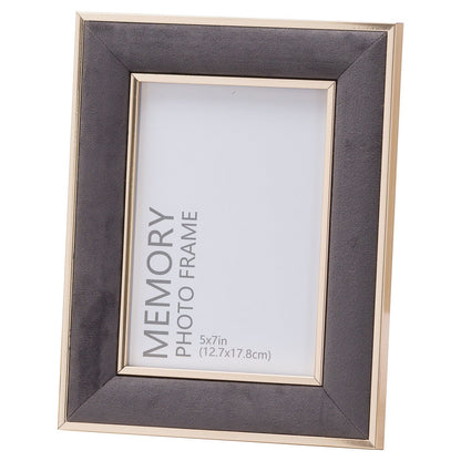 Gold and Grey velvet photo frame size 5x7