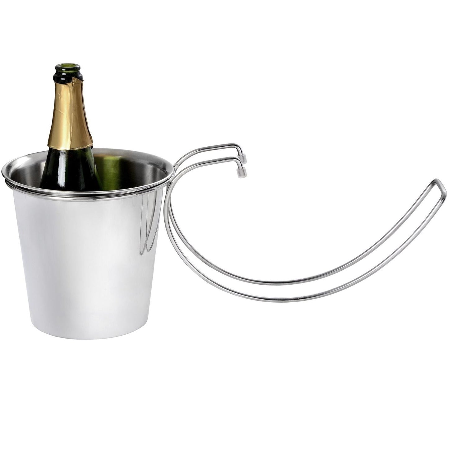 Silver champagne and wine cooler hanging bucket