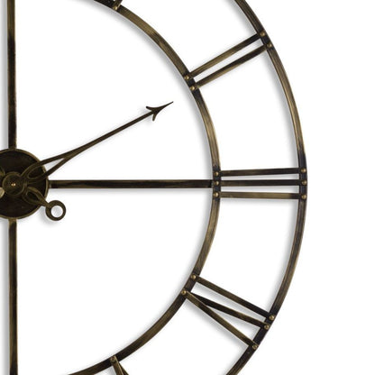 Large Skeleton Brass Wall Clock