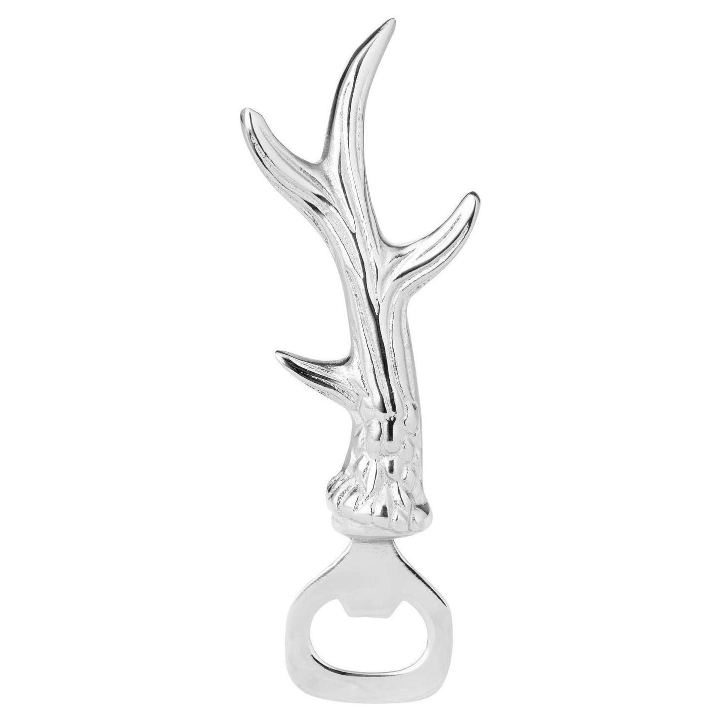 Stag Antler Bottle Opener in silver nickel