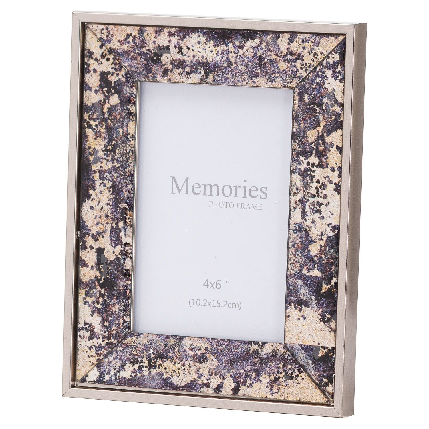 Photo frame in silver foxed Metallic Glass size 4x6