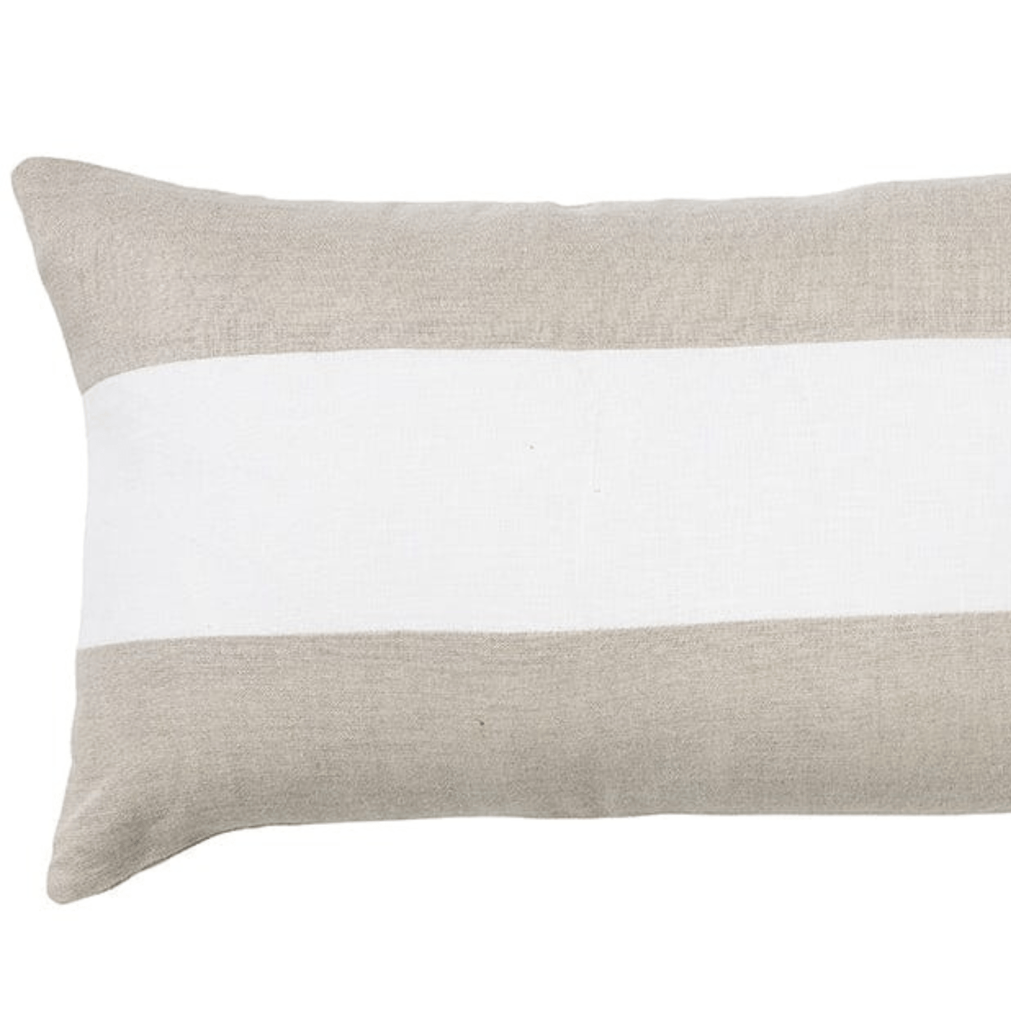 Sand & White Striped Linen Cushion 30x50